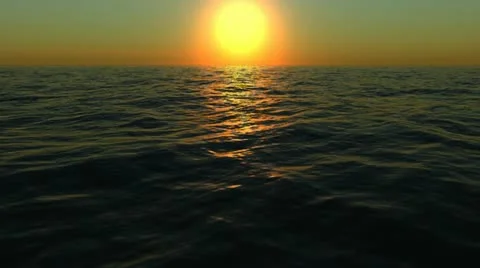 Quality Ocean Sunset (high class animated ocean sunset) Stock Footage 10916340