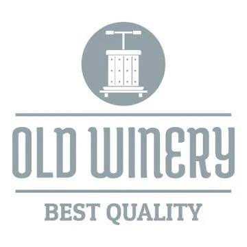 Quality old winery logo, simple gray style Stock Illustration