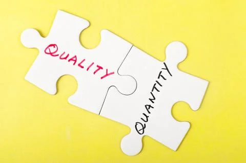 Quality or quantity Stock Photos