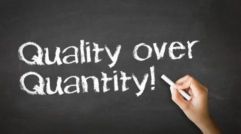 Quality over quantity chalk illustration Stock Photos