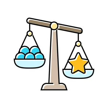 Quality over quantity minimalism color icon vector illustration Ilustração Stock