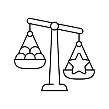 Quality over quantity minimalism line icon vector illustration Ilustração Stock