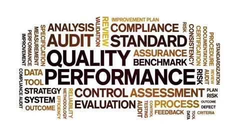 Quality Performance animated word cloud,animation tag kinetic typography loop. Video stock 307590902