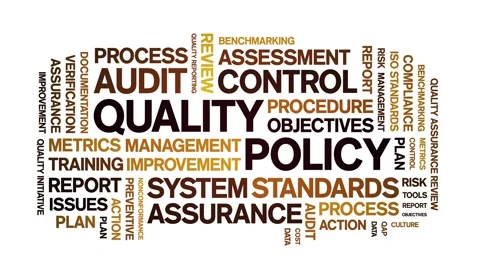 Quality Policy animated word cloud,animation kinetic typography seamless loop. Stock Footage 306534640