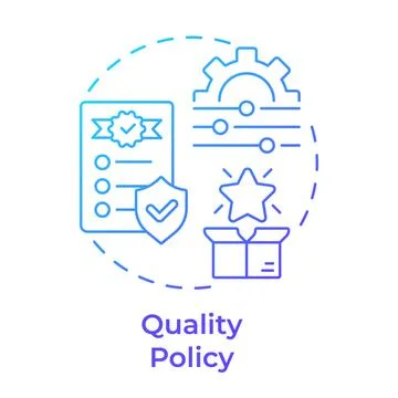 Quality policy blue gradient concept icon イラスト素材