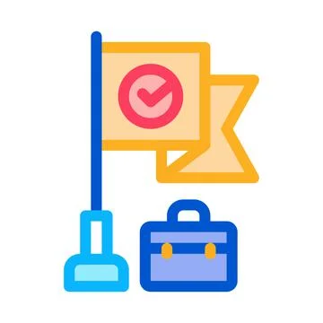 Quality policy color icon vector illustration sign Stock Illustration