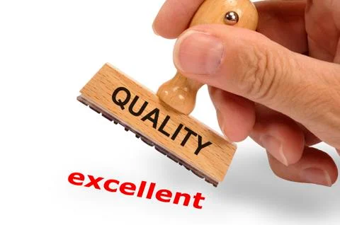 Quality printed on rubber stamp Stock Photos