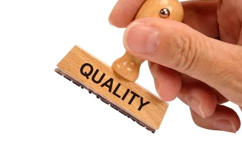 Quality printed on rubber stamp Stock Photos