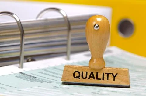 Quality printed on rubber stamp Foto stock