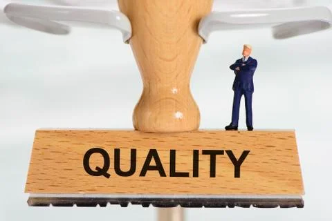 Quality printed on rubber stamp Stock Photos