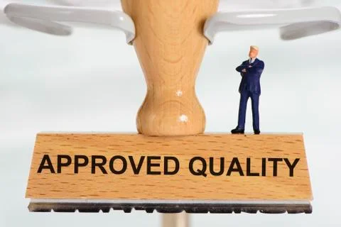 Quality printed on rubber stamp Stock Photos
