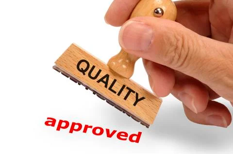Quality printed on rubber stamp Stock Photos