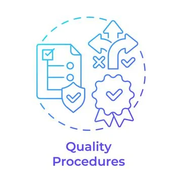 Quality procedures blue gradient concept icon Stock Illustration
