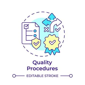 Quality procedures multi color concept icon Stock Illustration