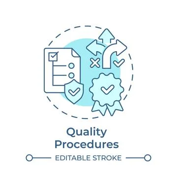 Quality procedures soft blue concept icon Stock Illustration