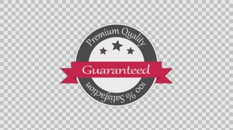 Quality product guarentee label 4k animation png+alpha render Stock Footage 61041157