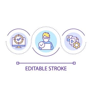 Quality programming loop concept icon Stock Illustration