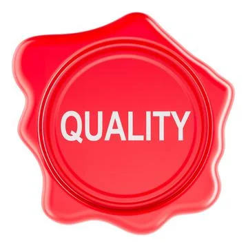 Quality, red wax seal. 3D rendering Stock Illustration