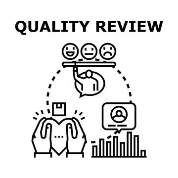 Quality review and customer satisfaction feedback concept Stock Illustration