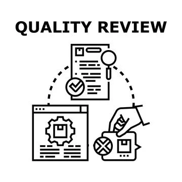 Quality review process controlling product and content Stockillustratie