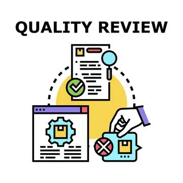 Quality review process controlling product and content Stockillustratie