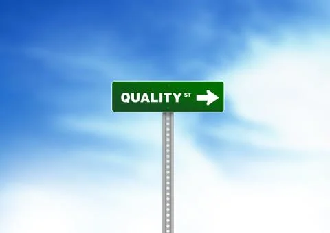 Quality road sign Stock Illustration