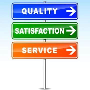 Quality satisfaction and service Illustrazione stock