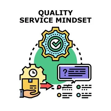 Quality service mindset concept developing process illustration Stock Illustration
