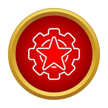 Quality settings star gear icon button concept Stock Illustration