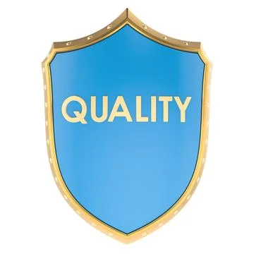 Quality shield badge. 3D rendering Stock Illustration