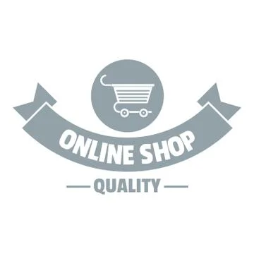 Quality shop logo, simple gray style Illustrazione stock
