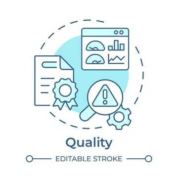 Quality soft blue concept icon Illustrazione stock