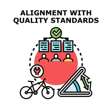 Quality standards alignment demonstrating business processes and control Stock Illustration