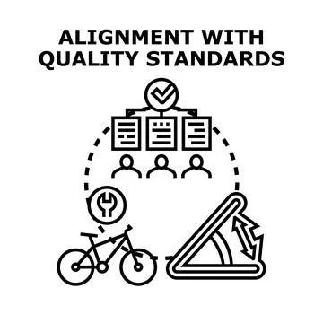 Quality standards alignment demonstrating business processes and control Stock Illustration