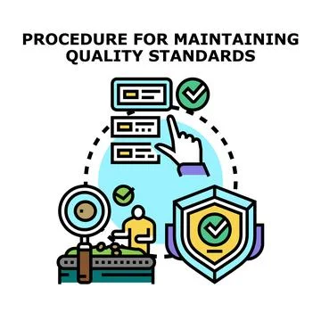 Quality standards procedure process control compliance concept Stock Illustration