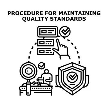 Quality standards procedure process control compliance concept Stock Illustration
