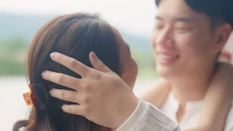 Quality sweet time vacations moment of newlywed asia young couple Stock Footage 300921002