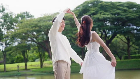 Quality sweet time vacations moment of newlywed asia young couple Stock Footage 300921340