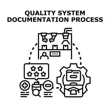 Quality system documentation process workflow concept Stock Illustration