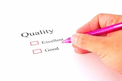 Quality test closeup Foto stock