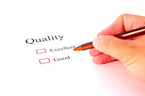 Quality test closeup Foto stock