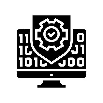 Quality testing tool work glyph icon vector illustration Illustrazione stock