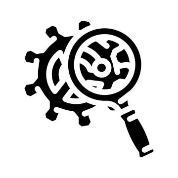 Quality testing tool work glyph icon vector illustration Illustrazione stock