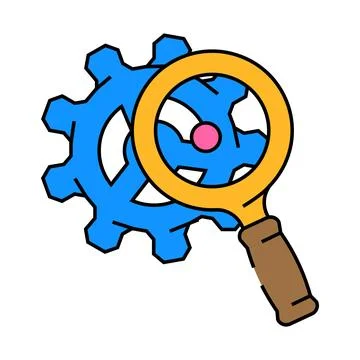 Quality testing tool work icon color illustration Stock Illustration