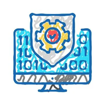 Quality testing tool work icon doodle illustration Stockillustratie