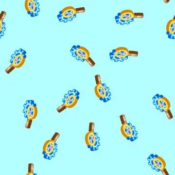 Quality testing tool work isometric icon seamless pattern Illustrazione stock