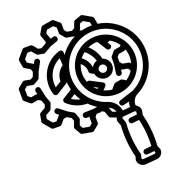 Quality testing tool work line icon vector illustration Illustrazione stock