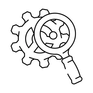 Quality testing tool work line icon vector illustration Stockillustratie