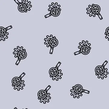 Quality testing tool work line vector seamless pattern Stockillustratie