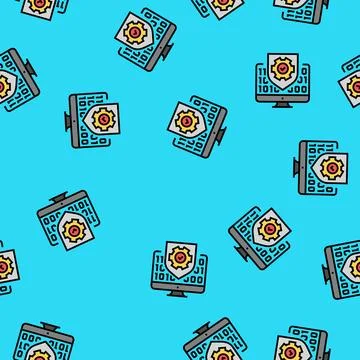 Quality testing tool work vector seamless pattern Stockillustratie